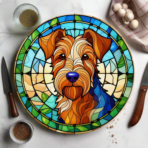Welsh Terrier Glass Suncatcher Worktop Saver